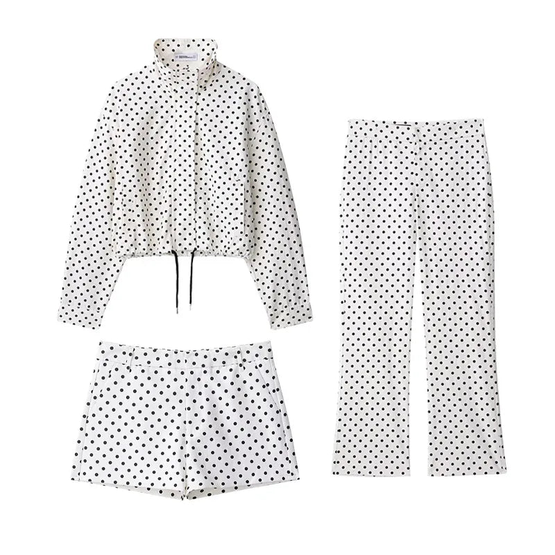 Casual Coats - Fashion Polka Dot Printed Jacket