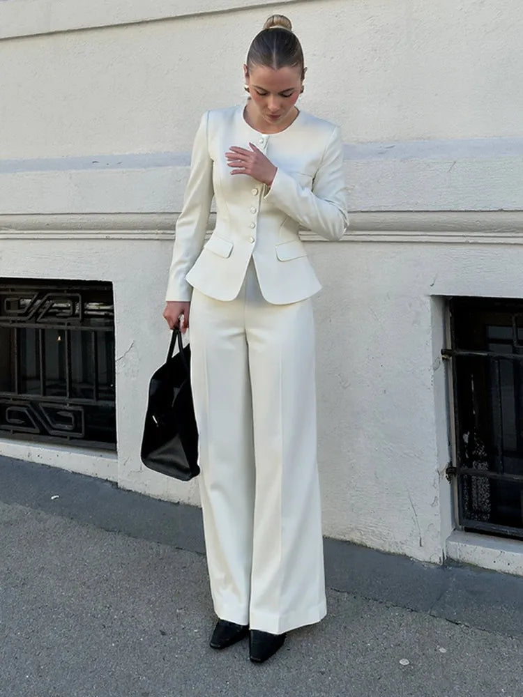 Button Coat- Long Pants Set