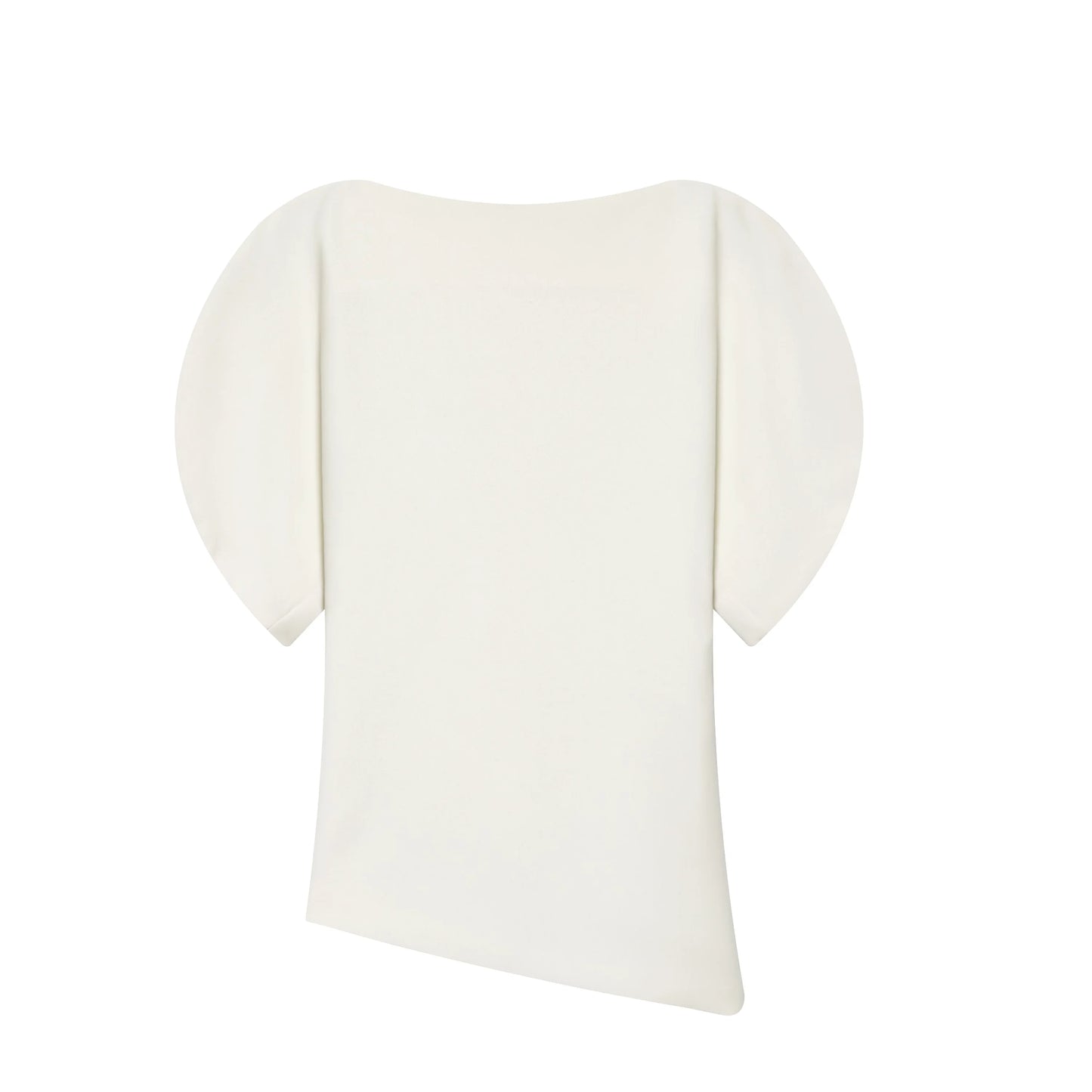 Puff Sleeve Blouse -Asymmetrical Hem