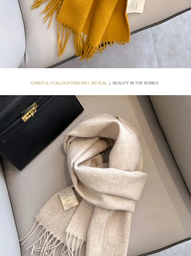 100% Wool Winter Scarf- Warm Cashmere Scarves