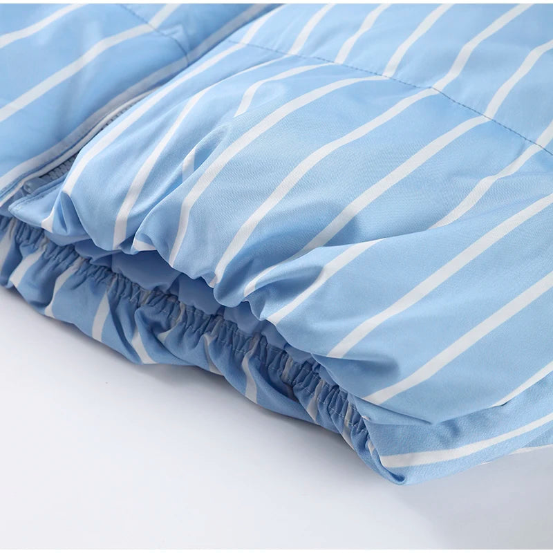 Hooded Cotton Jacket-Zipper Buttons