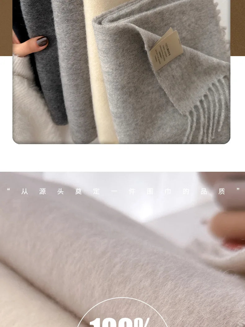 100% Wool Winter Scarf- Warm Cashmere Scarves