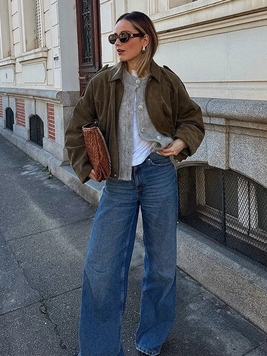 Long Sleeves Jacket -Sets Baggy