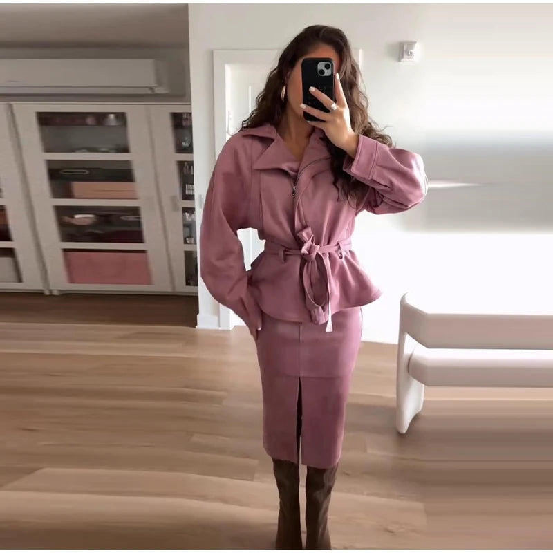 2 Piece - Hip Pockets Slit Suit