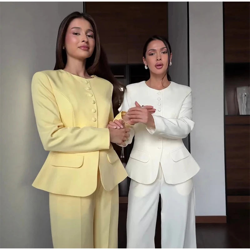 Button Coat- Long Pants Set