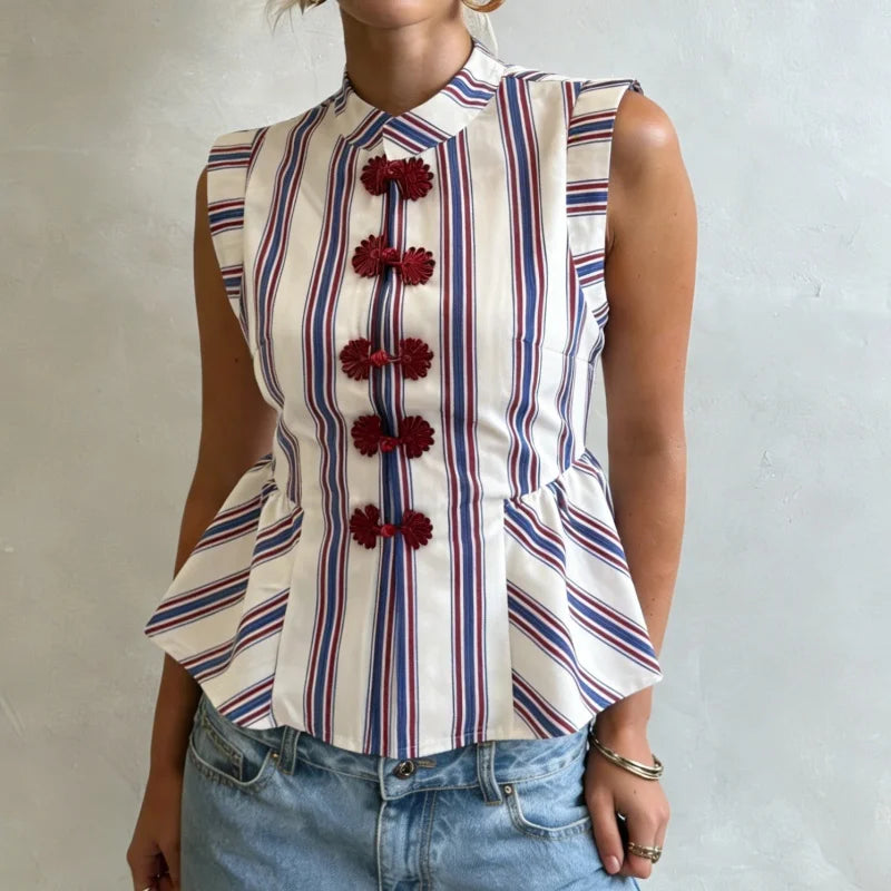 Blouse Striped Shirt -Chic Personality
