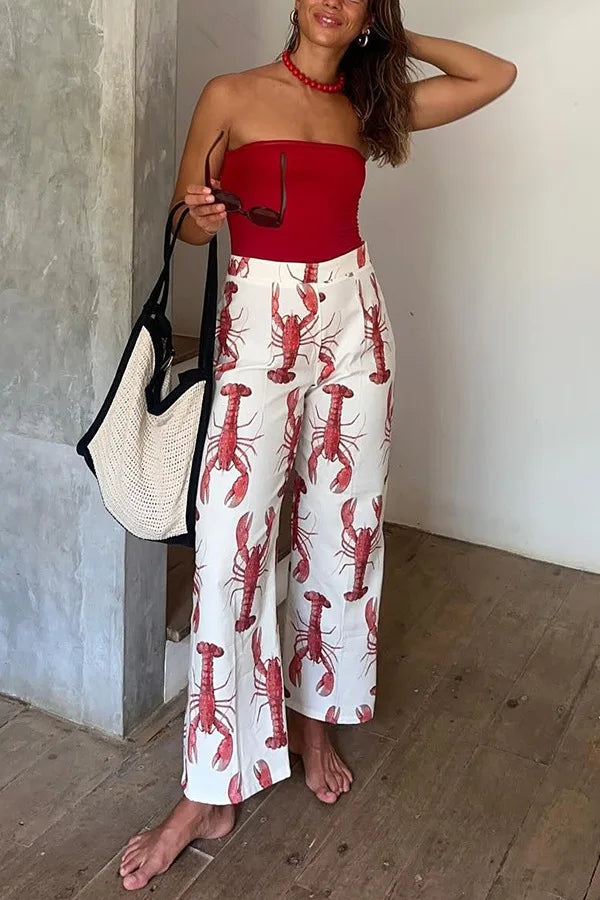 Cartoon Cray Printing Long Pants Set - Sets