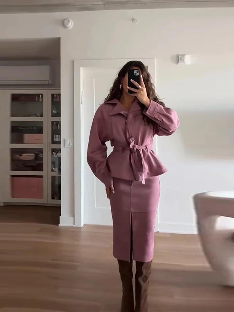 2 Piece - Hip Pockets Slit Suit