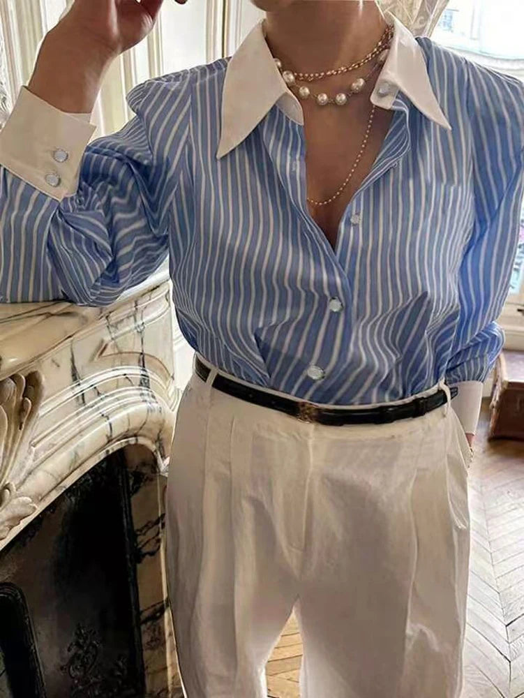Striped Shirts-Fitting Casual Tops
