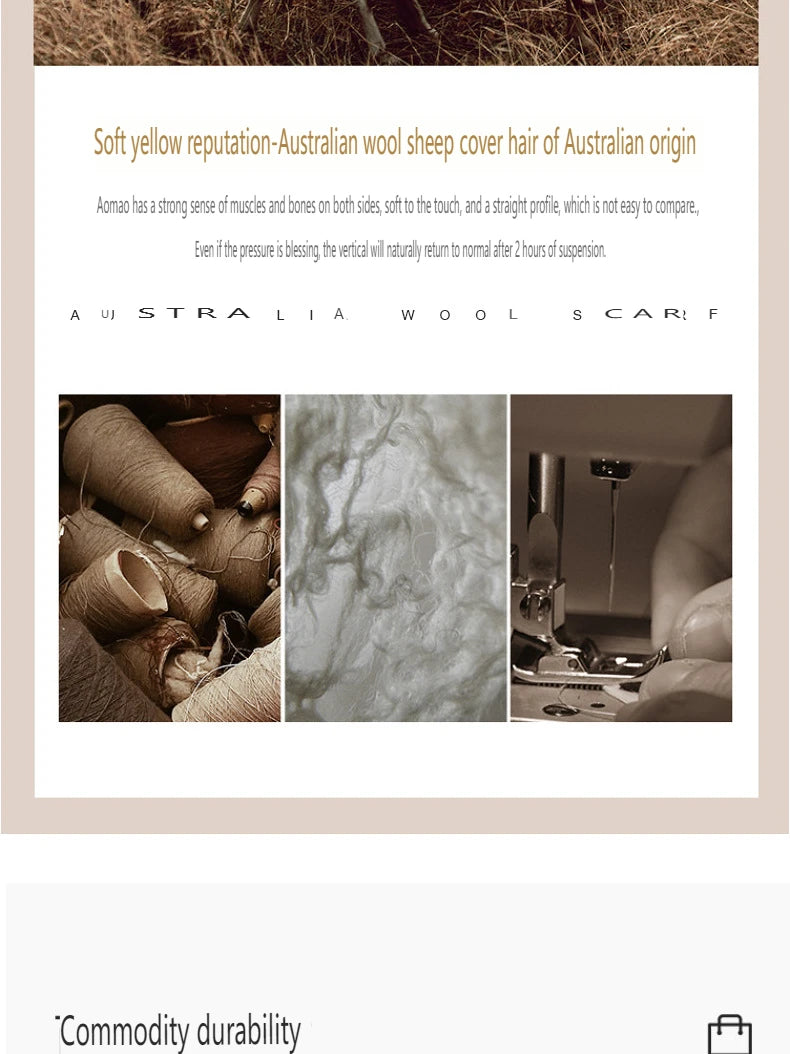 100% Wool Winter Scarf- Warm Cashmere Scarves