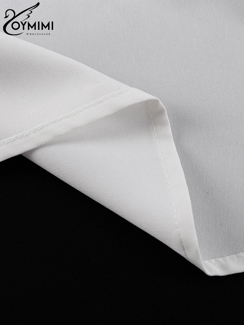 White Woman Blouse -Office Lady Shirts Casual Pockets