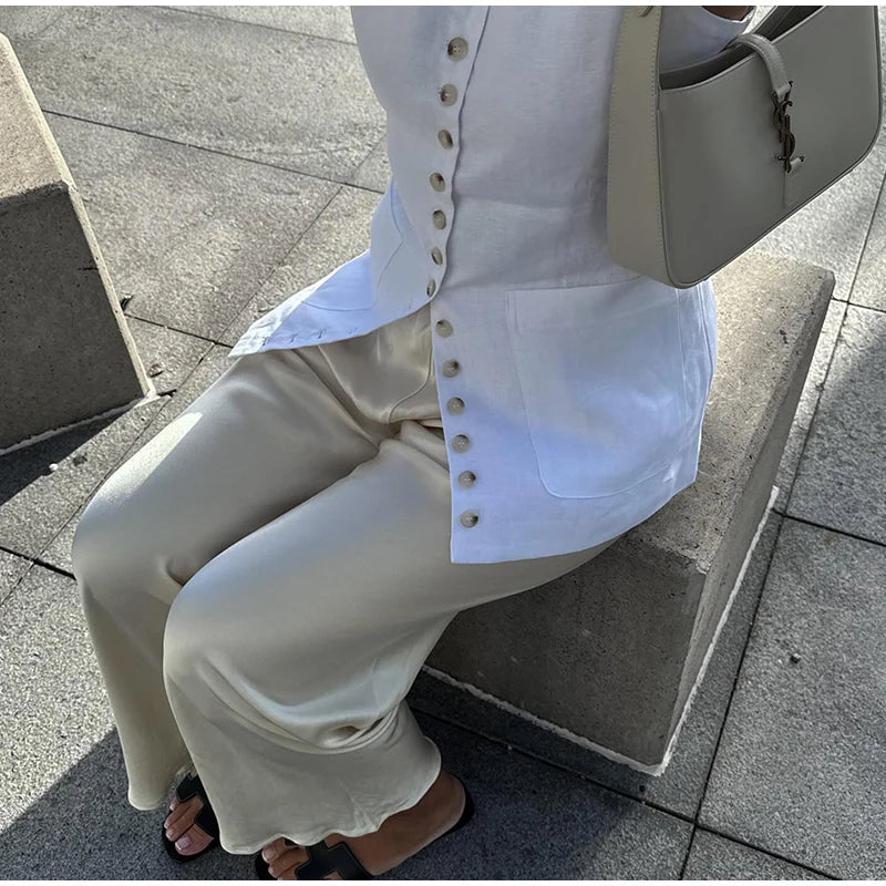 Elegant Single Breasted Long Vest Waistcoat