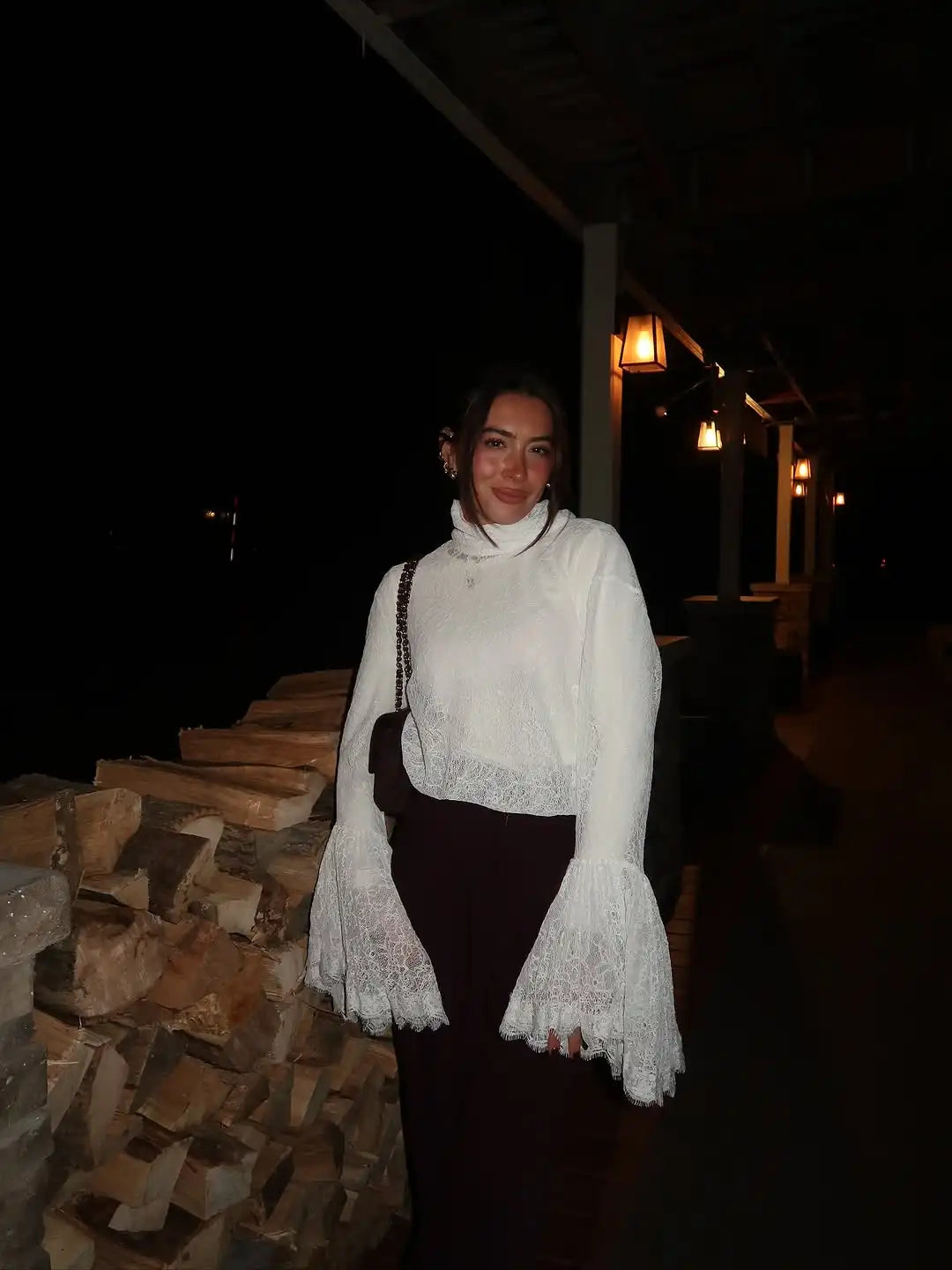 Lace Flared  Shirt Chic