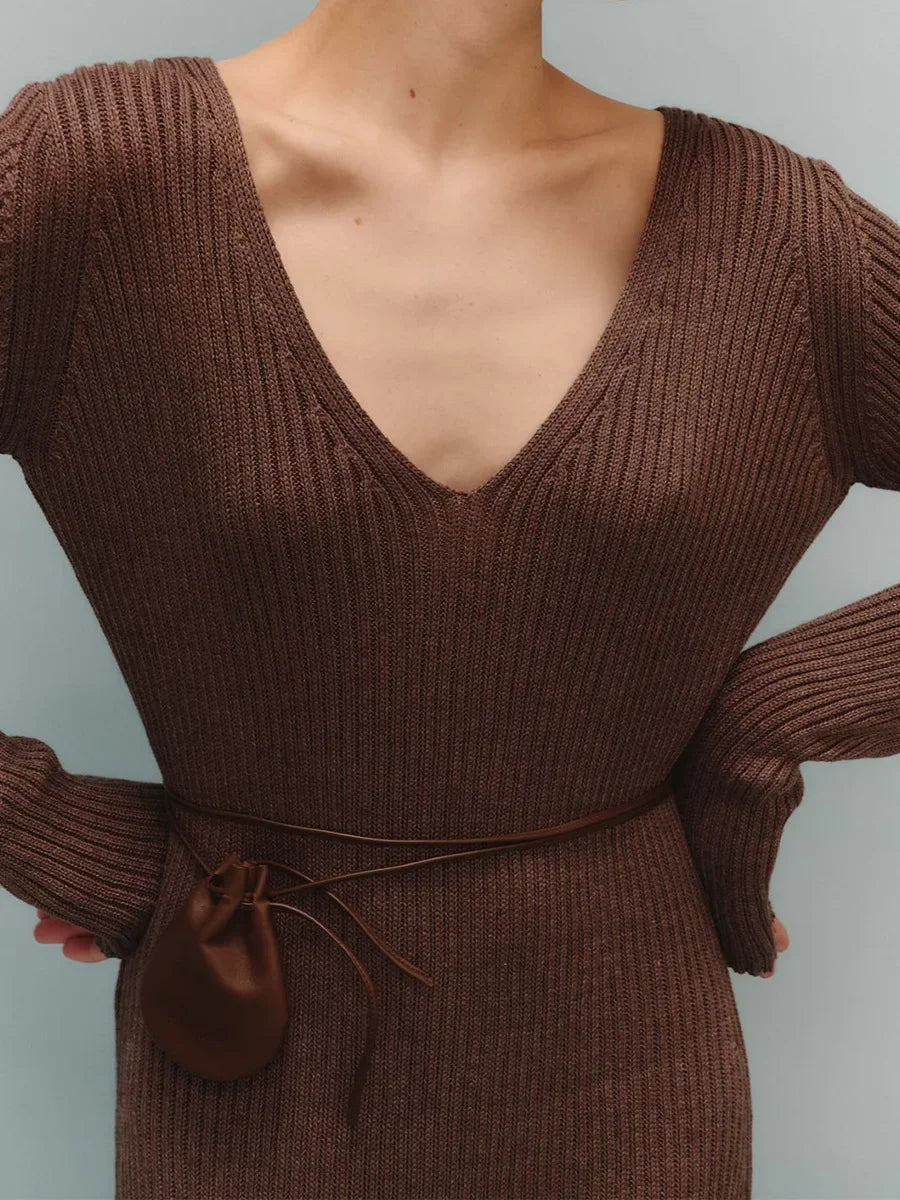 Long sleeve knitted dress