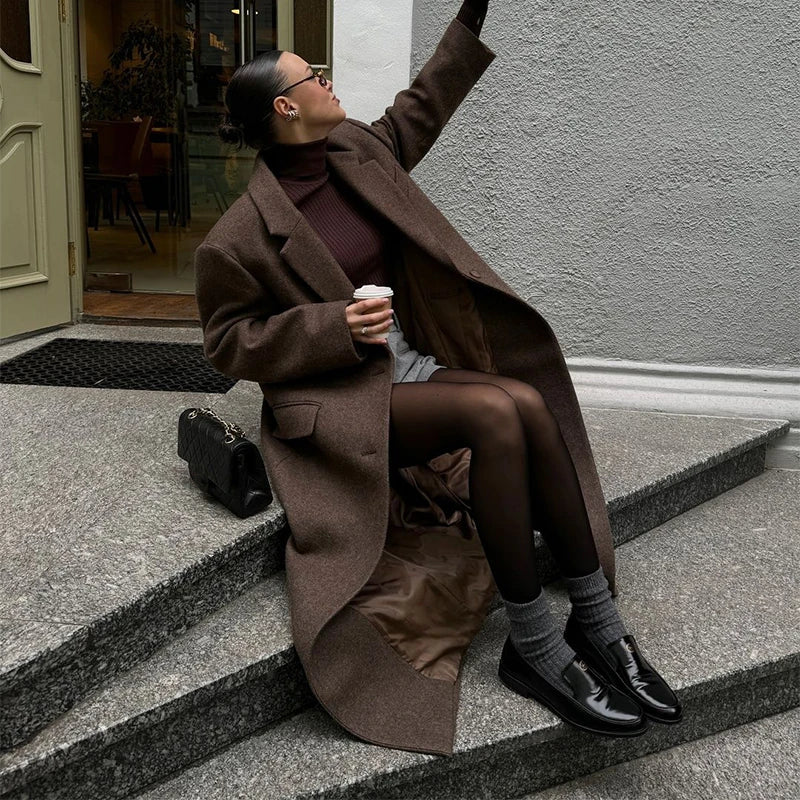 Maxi Coat - Lapel Pockets