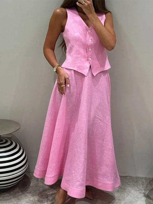 Sets Elegant V-neck - Female Suit Summer