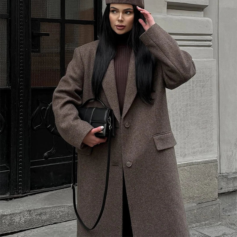 Maxi Coat - Lapel Pockets