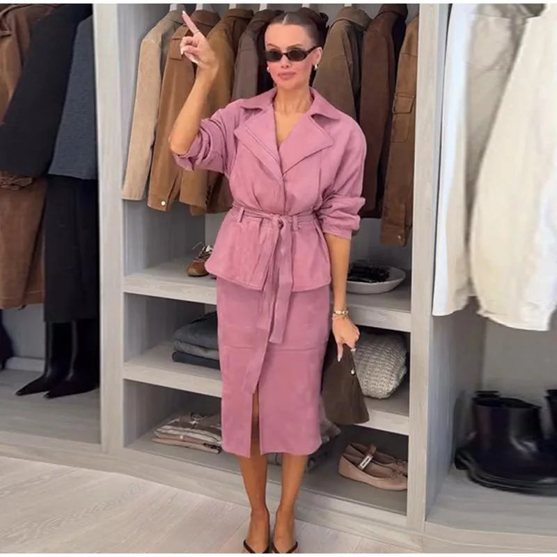 2 Piece - Hip Pockets Slit Suit