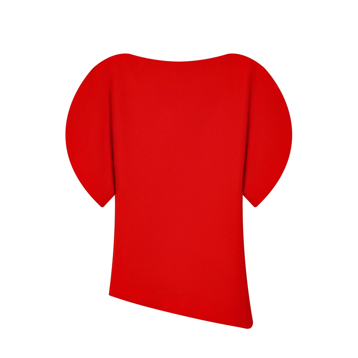 Puff Sleeve Blouse -Asymmetrical Hem