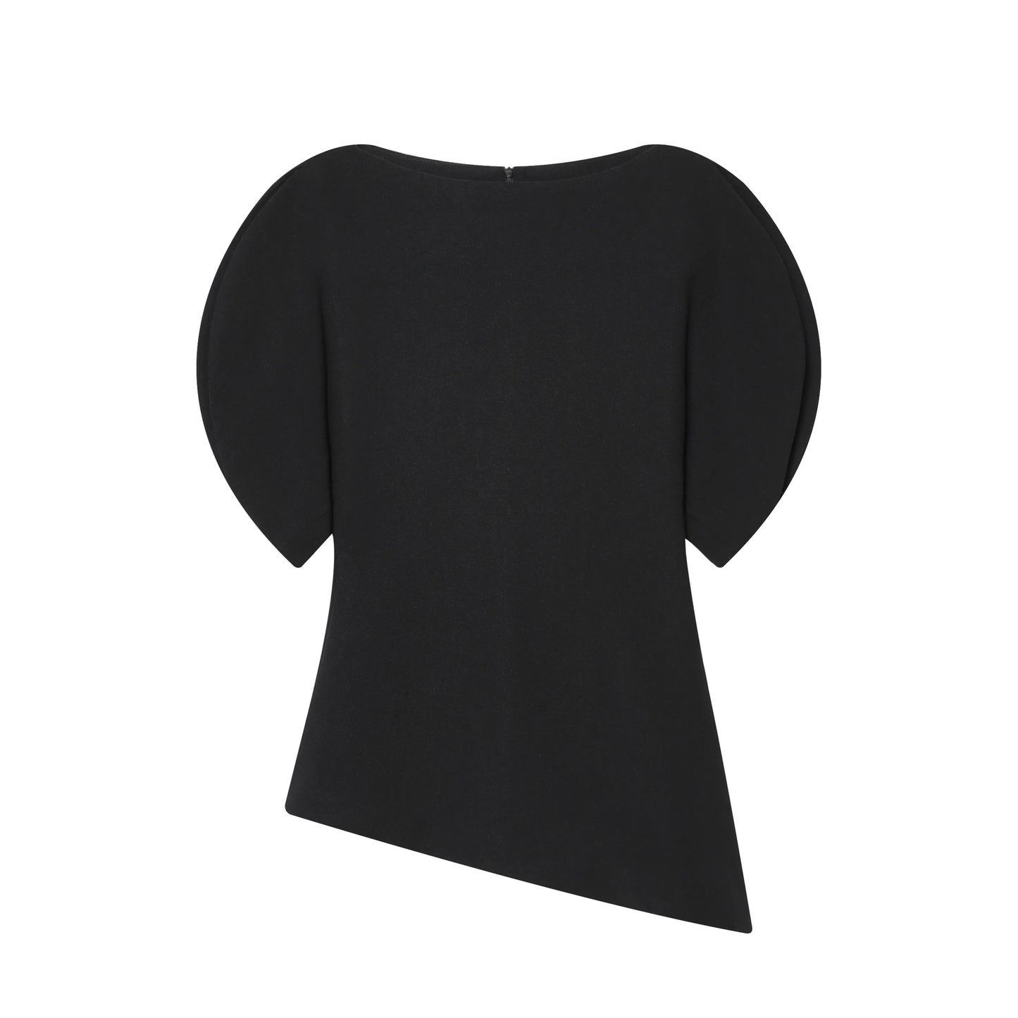 Puff Sleeve Blouse -Asymmetrical Hem