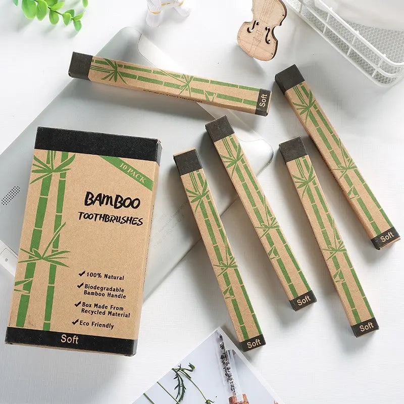 Bamboo Toothbrush -Set Natural Bamboo Toothbrush