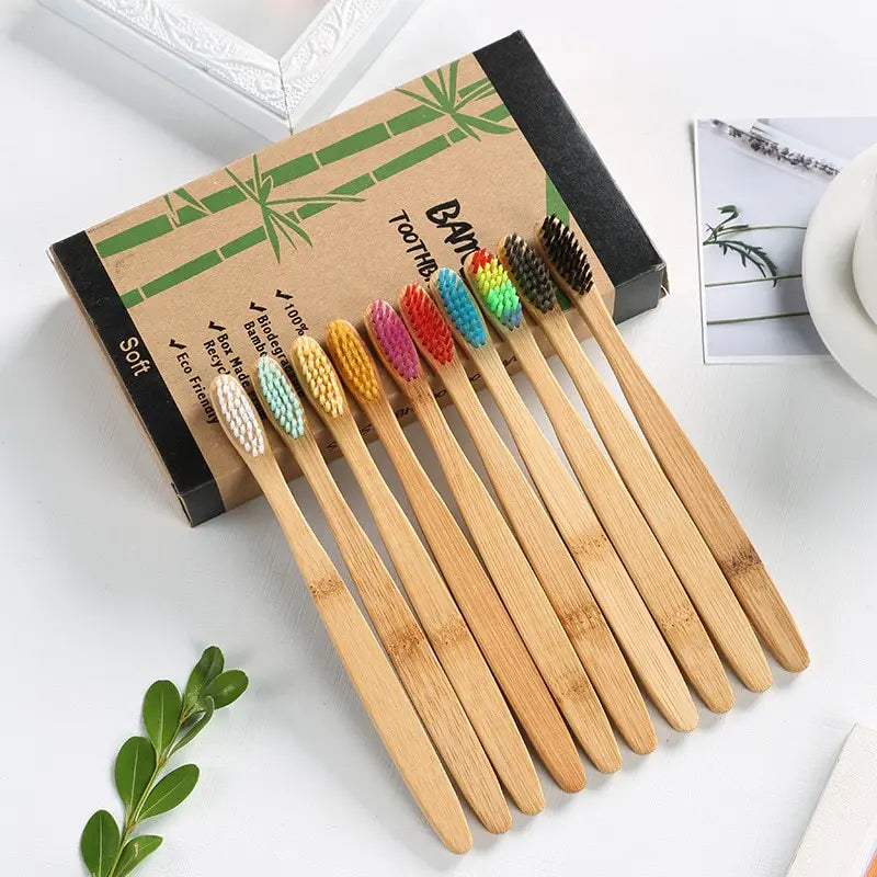 Bamboo Toothbrush -Set Natural Bamboo Toothbrush