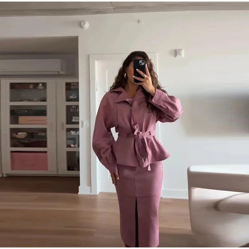 2 Piece - Hip Pockets Slit Suit