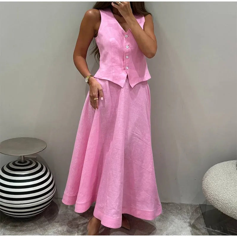 Sets Elegant V-neck - Female Suit Summer