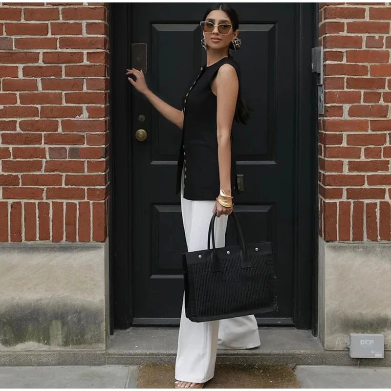 Elegant Single Breasted Long Vest Waistcoat