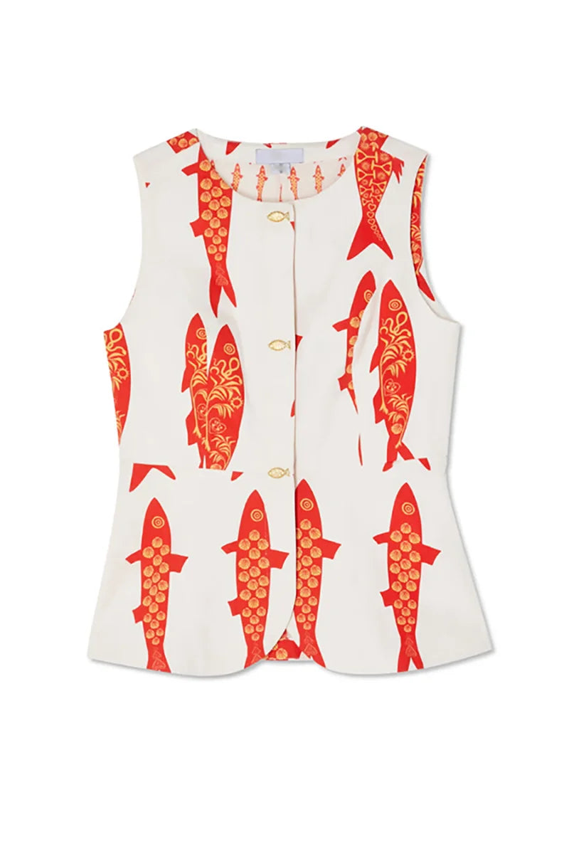 Cartoon Red Fish Set -Polyester Cotton