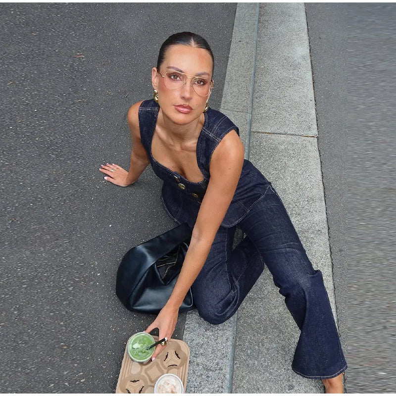 Street -Denim Pants Set