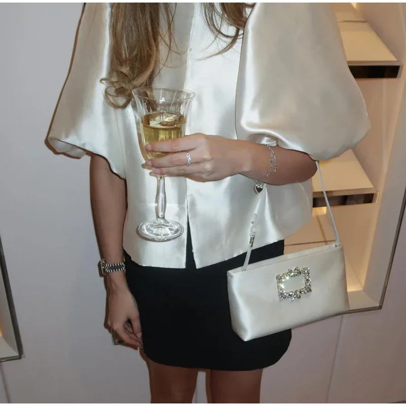 Elegant Stain Puff Sleeve Shirt