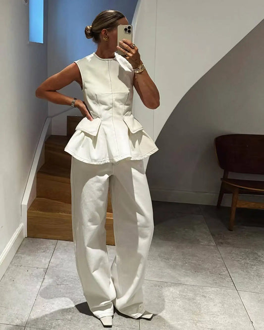 Top with Peplum Hem- Stylish and Practical Lady's Top