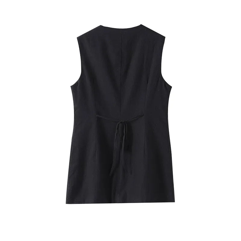 Elegant Single Breasted Long Vest Waistcoat