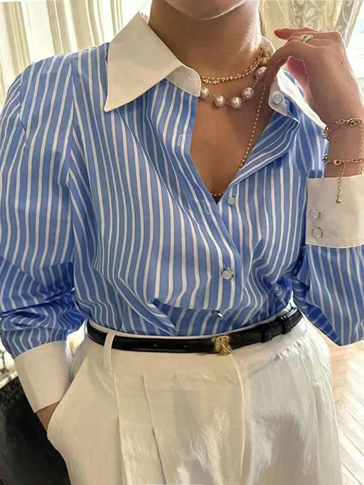 Striped Shirts-Fitting Casual Tops