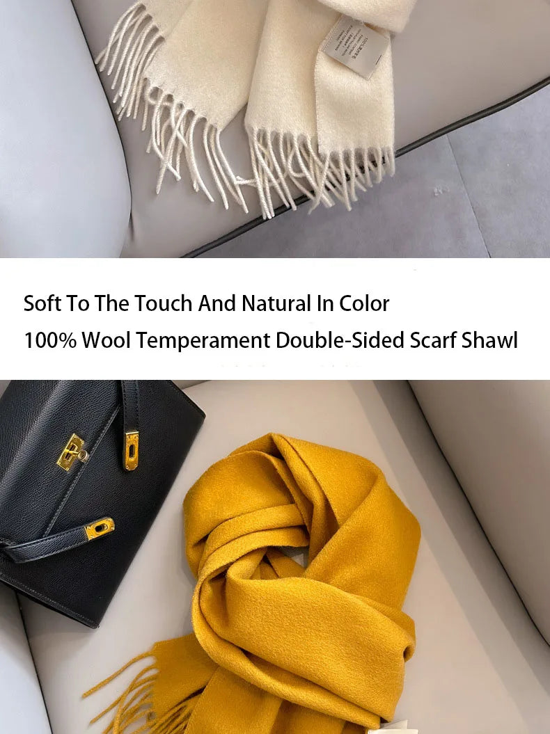 100% Wool Winter Scarf- Warm Cashmere Scarves