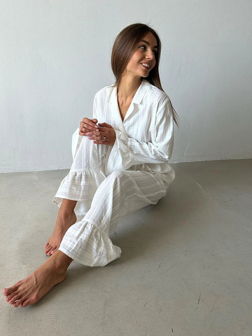 Nightgown 2 Piece Suit long sleeve- Nightwear