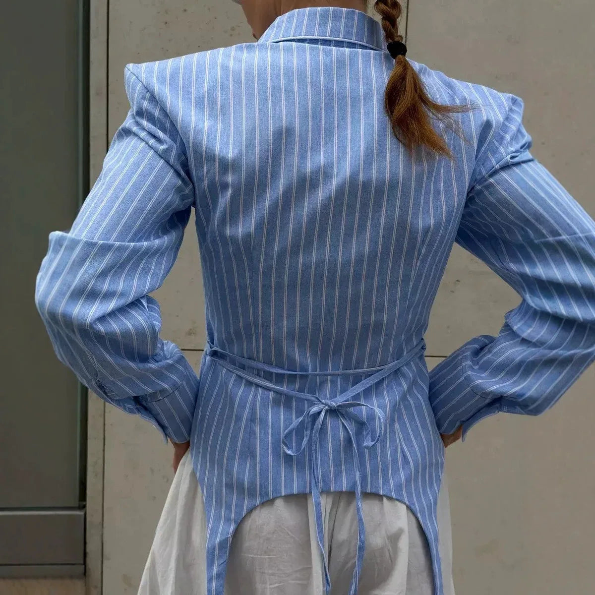 Stripe Slim Shirt -  Trendy Street Blouse