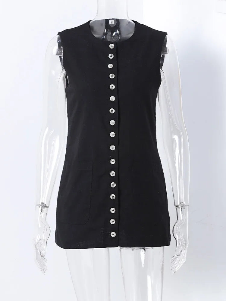 Elegant Single Breasted Long Vest Waistcoat