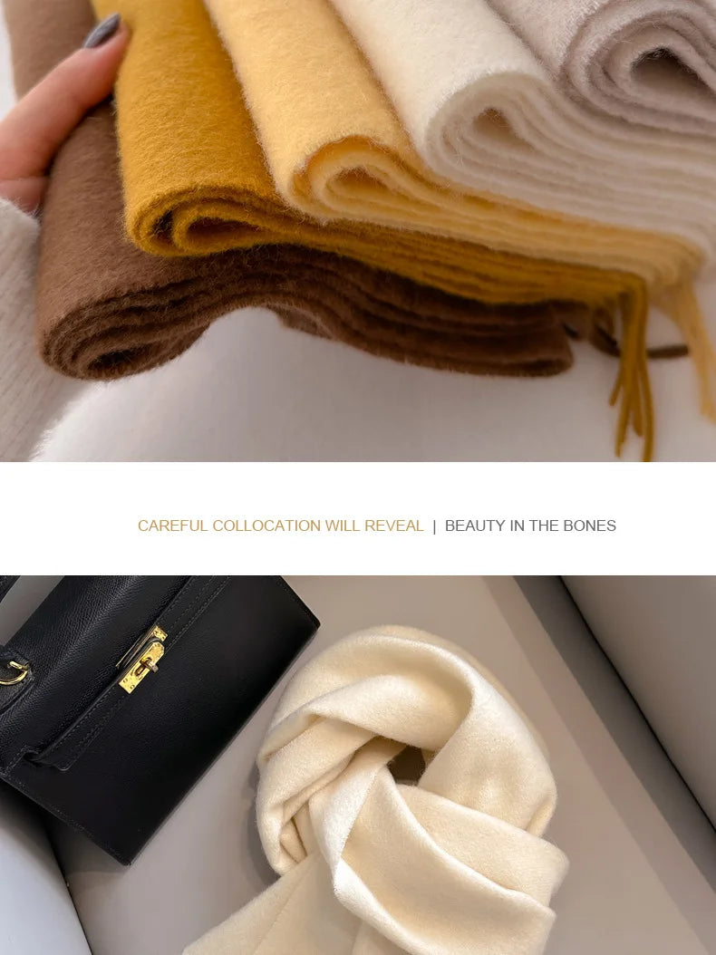 100% Wool Winter Scarf- Warm Cashmere Scarves