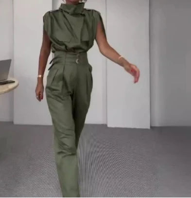 Two Piece Sets - Belt Decorative Pants Set