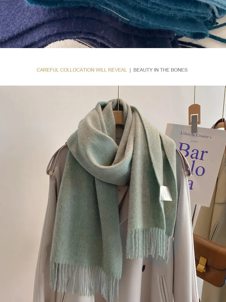 100% Wool Winter Scarf- Warm Cashmere Scarves