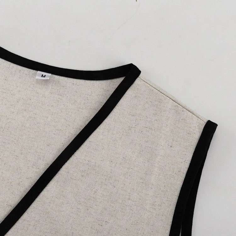 Set - Mini Skirt for summer office with  V-neck