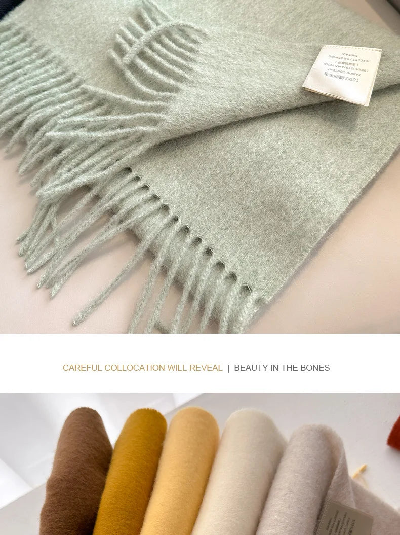 100% Wool Winter Scarf- Warm Cashmere Scarves