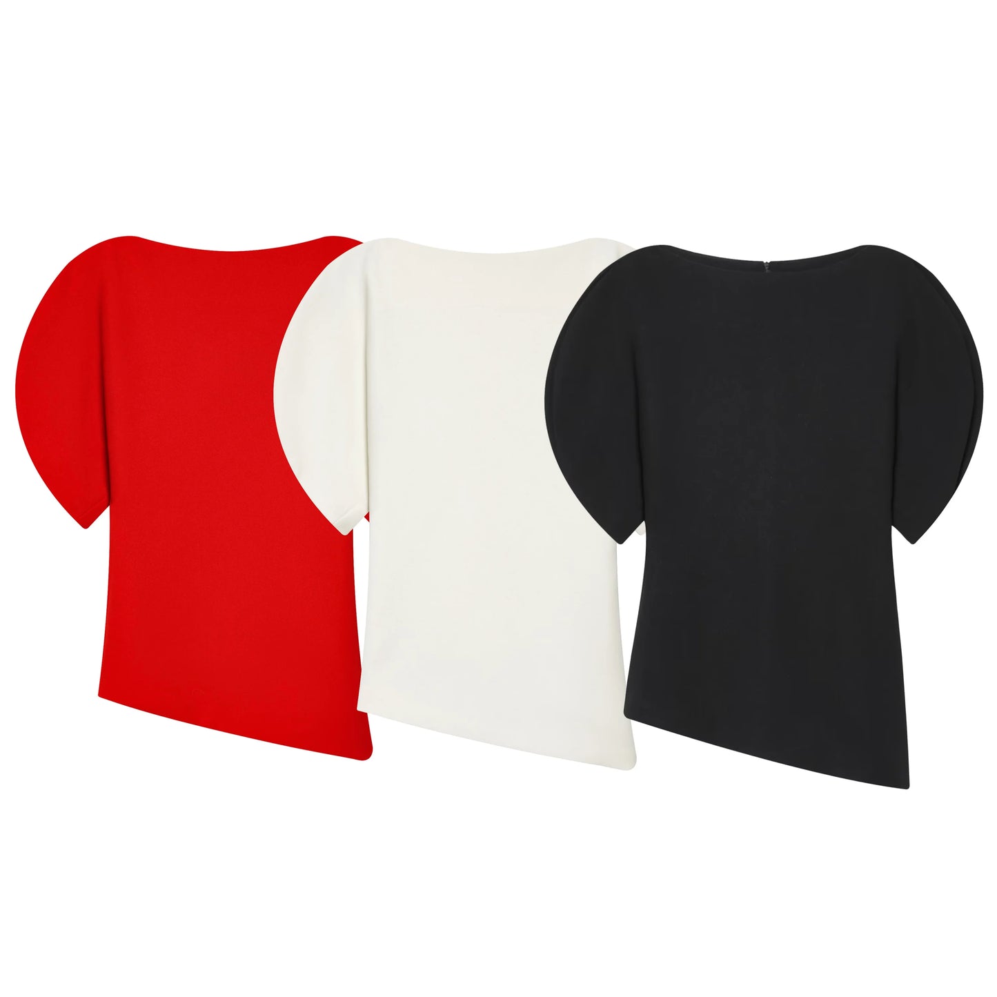 Puff Sleeve Blouse -Asymmetrical Hem