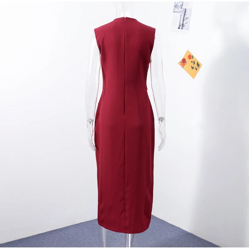 Elegant Dress - Pockets Slim Dress