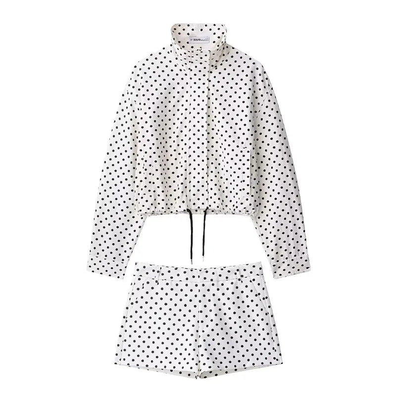 Casual Coats - Fashion Polka Dot Printed Jacket