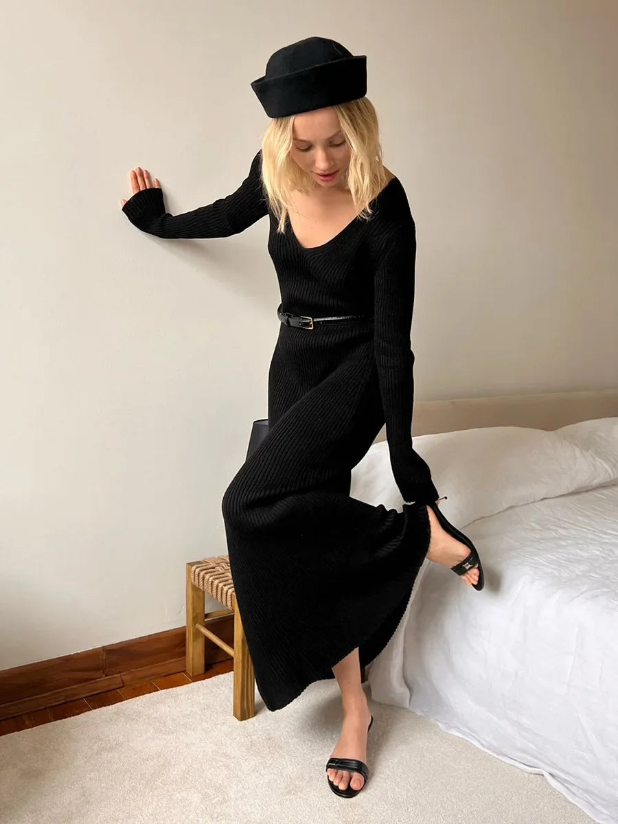 Long sleeve knitted dress