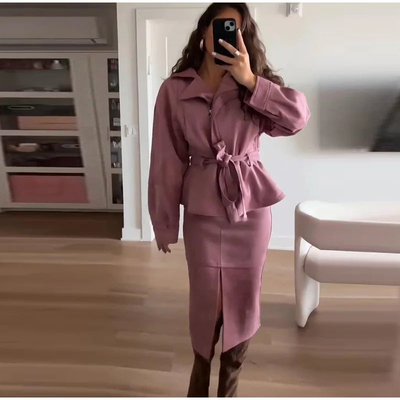 2 Piece - Hip Pockets Slit Suit
