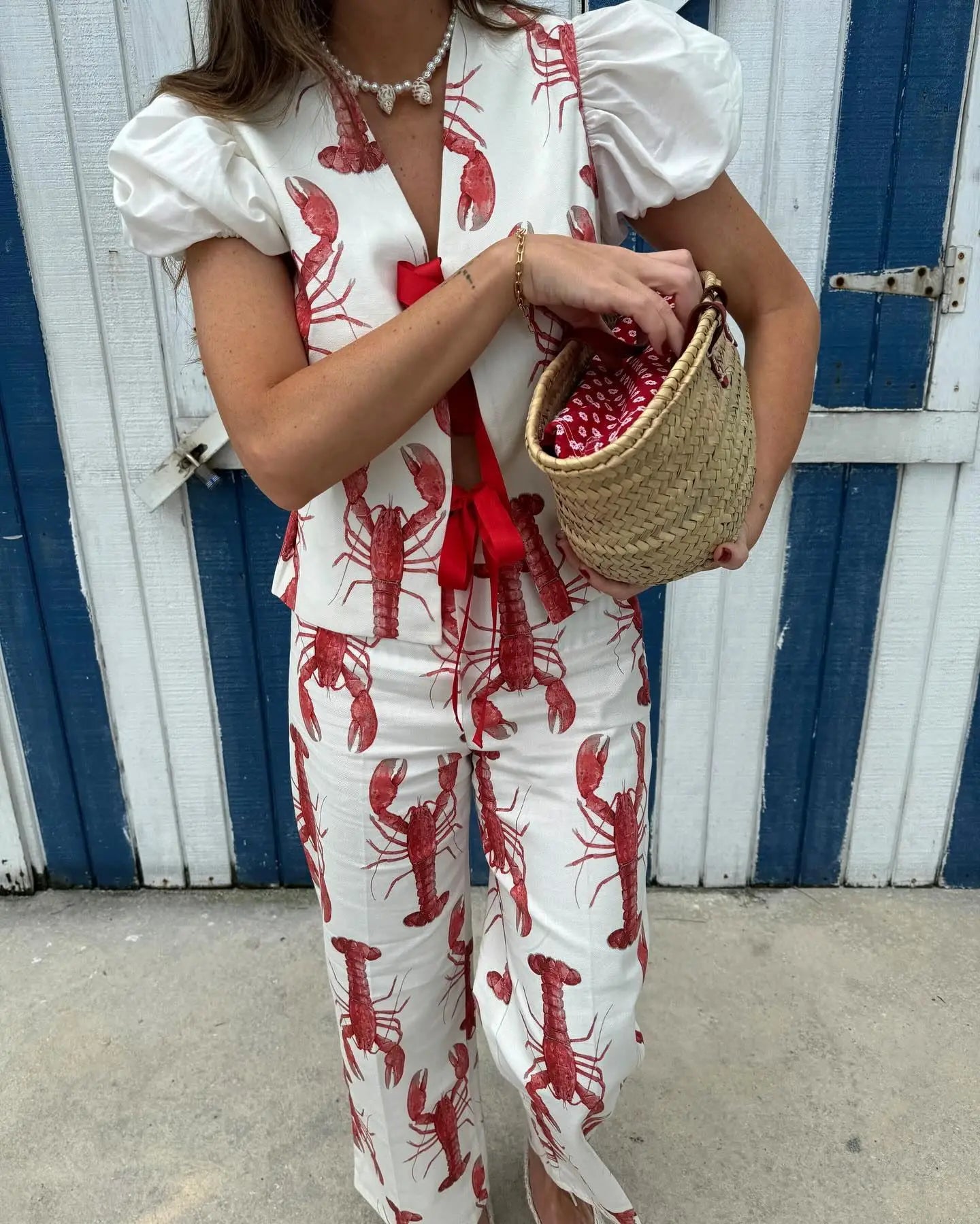 Cartoon Cray Printing Long Pants Set - Sets